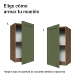 Gabinete Superior 35 cm 1 Puerta Marrón/Verde Vik Madesa