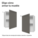 Gabinete Superior 50cm 1 Puerta Blanco/Gris Vik Madesa