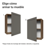 Gabinete Superior 50cm 1 Puerta Marrón/Gris Vik Madesa