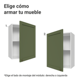 Gabinete Superior 50cm 1 Puerta Blanco/Verde Vik Madesa
