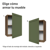 Gabinete Superior 50cm 1 Puerta Marrón/Verde Vik Madesa