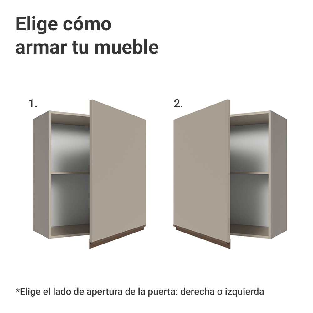 Gabinete Superior 60 cm 1 Puertas Nice Crema