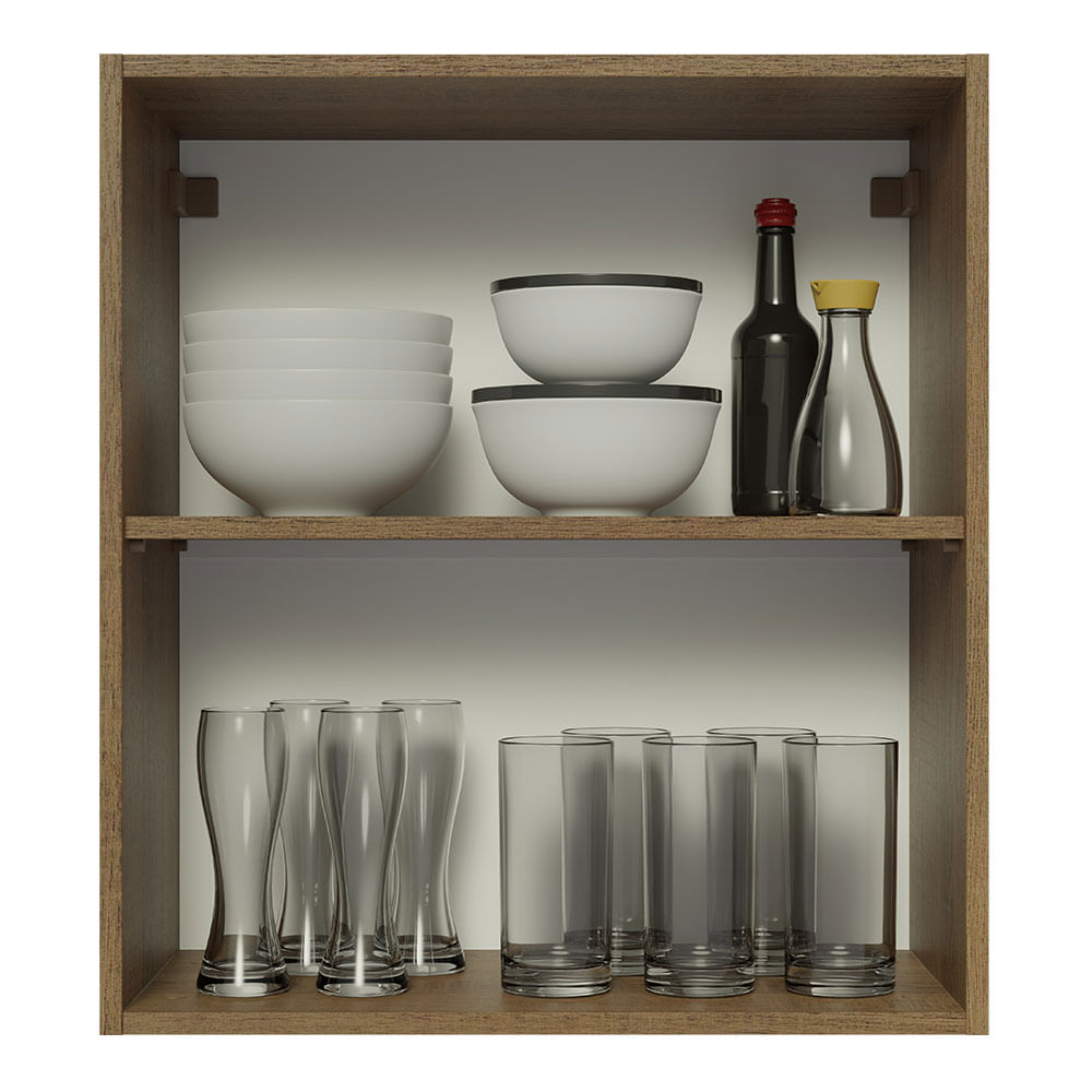 Gabinete Superior 60 cm 1 Puerta Marrón/Gris Lux Madesa