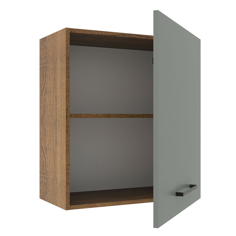 Gabinete Superior 60 cm 1 Puerta Agata Marrón/Gris