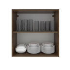 Gabinete Superior 70 cm 2 Puertas Marrón/Blanco Stella Madesa