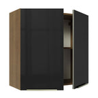 Gabinete Superior 70 cm 2 Puertas Marrón/Negro Lux Madesa