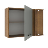Gabinete Superior de Esquina 1 Puerta Agata Marrón/Gris