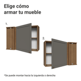 Gabinete Superior Esquinera 1 Puerta Marrón/Gris Vik Madesa