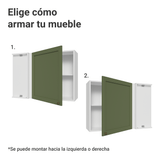 Gabinete Superior Esquinera 1 Puerta Blanco/Verde Vik Madesa