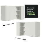 Gabinete Superior Esquinero 166 cm 1 Puerta 3 Nichos Blanco Stella Madesa