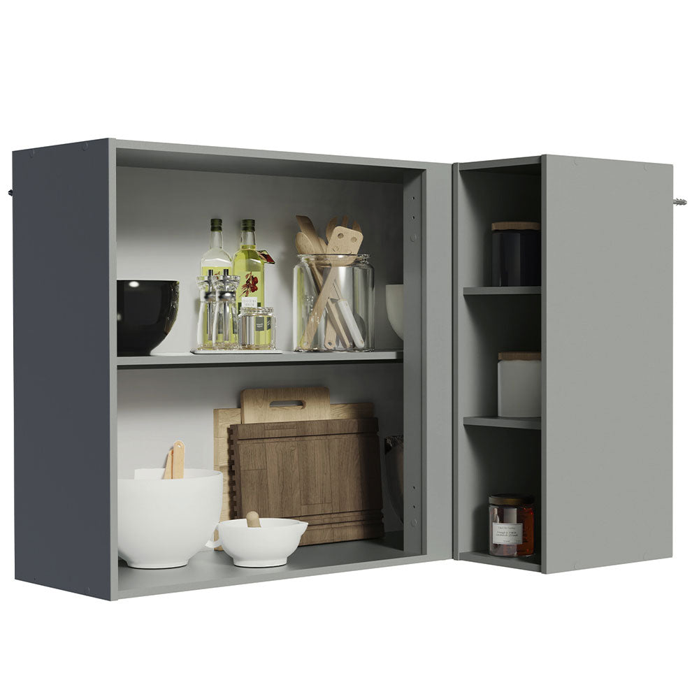 Gabinete Superior Esquinero 145 cm 1 Puerta 3 Nichos Gris Nice Madesa