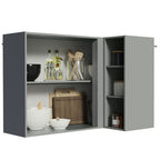 Gabinete Superior Esquinero 145 cm 1 Puerta 3 Nichos Gris Nice Madesa
