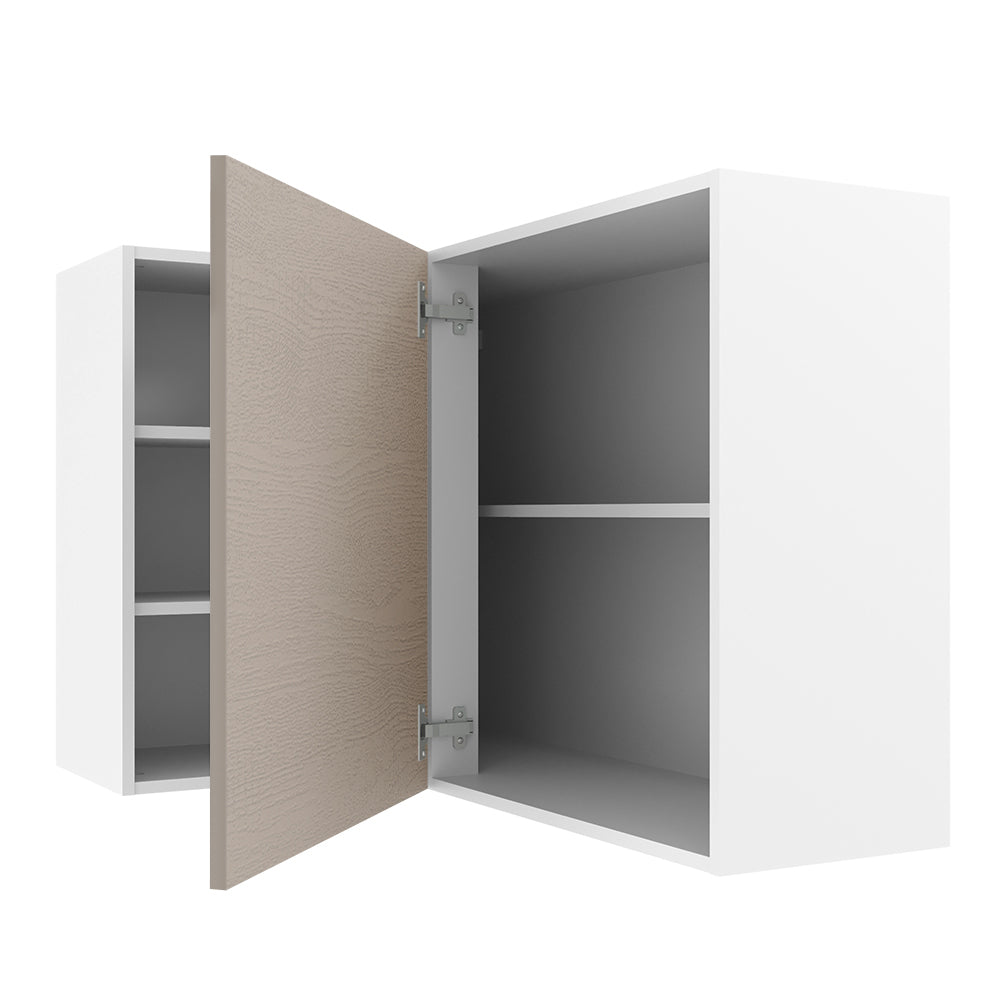 Gabinete Superior Esquinero 166 cm 1 Puerta 3 Nichos Blanco/Crema Agata Madesa
