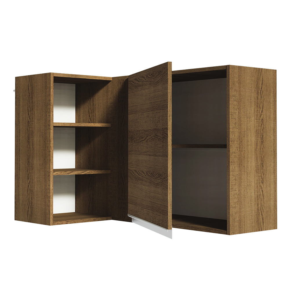 Gabinete Superior de Esquina 1 Puerta 60 cm de Profundidad Glamy Marrón