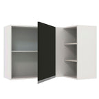 Gabinete Superior Esquinero 166 cm 1 Puerta 3 Nichos Blanco/Negro Glamy Madesa