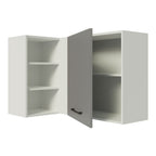 Gabinete Superior Esquinero 166 cm 1 Puerta 3 Nichos Blanco/Gris Agata Madesa