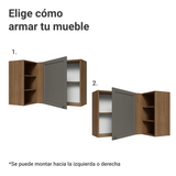 Gabinete Superior Esquinera para Línea 60 cm de Profundidad Marrón/Gris Vik Madesa