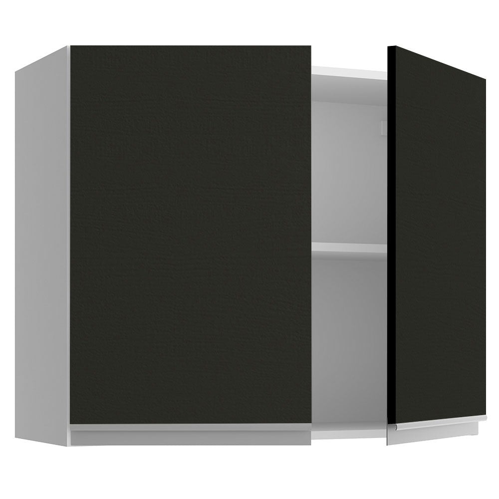 Gabinete Superior 80 cm 2 Puertas Glamy Blanco/Negro