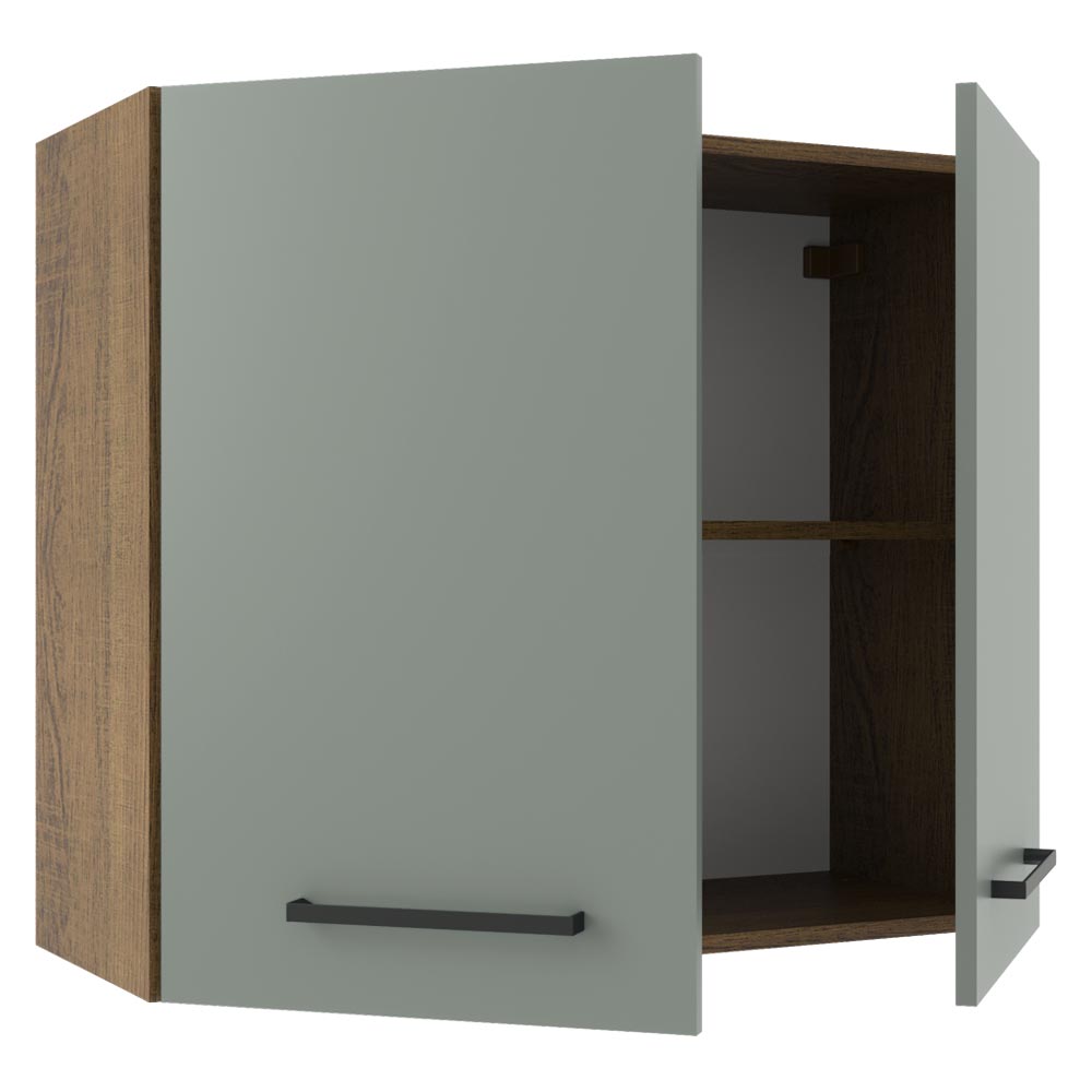 Gabinete Superior 80 cm 2 Puertas Marrón/Gris Agata Madesa
