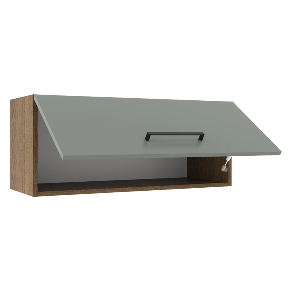 Gabinete Superior 80 cm 1 Puerta Abatible Agata Marrón/Gris