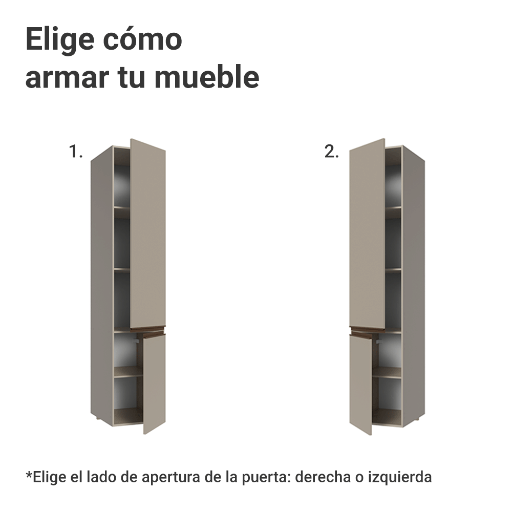Despensero 40 cm 2 Puertas Sin Patas Nice Crema