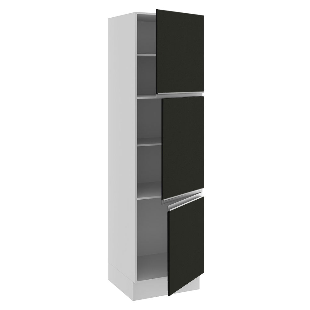 Mueble Despensa 60 cm 3 Puertas Glamy Blanco/Negro