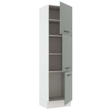 Mueble Despensa 60 cm 3 Puertas Agata Blanco/Gris