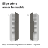 Despensero 60 cm 3 Puertas Blanco/Gris Vik Madesa