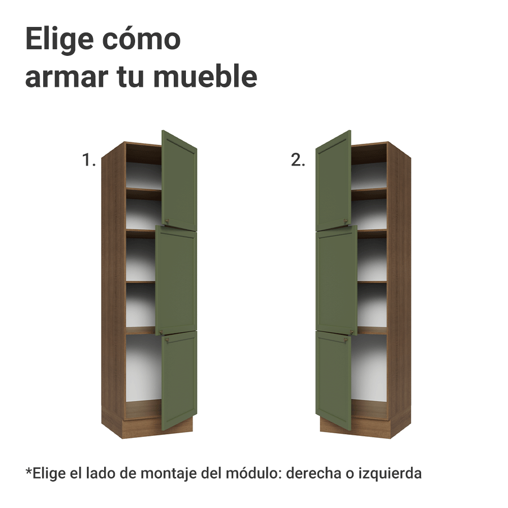 Despensero 60 x 52 cm 3 Puertas Marrón/Verde Vik Madesa
