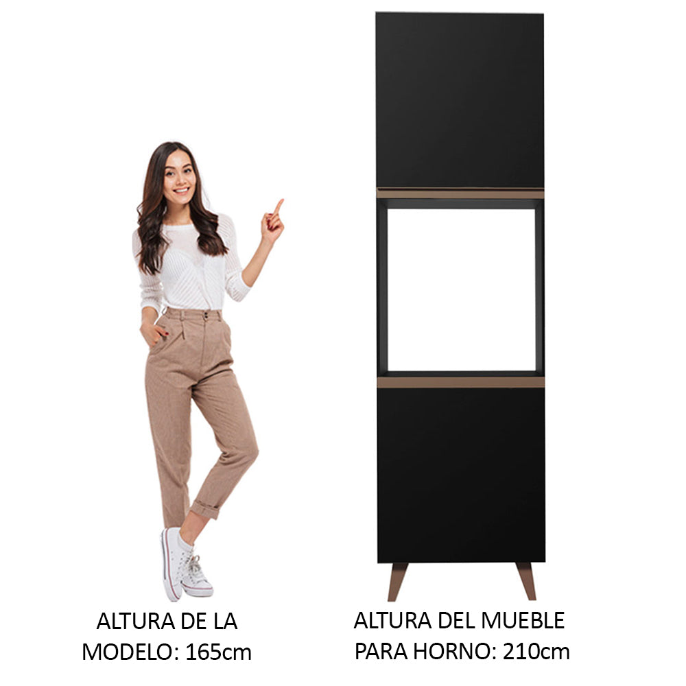 Mueble para Horno Madesa Reims 60 cm 2 Puertas Negro