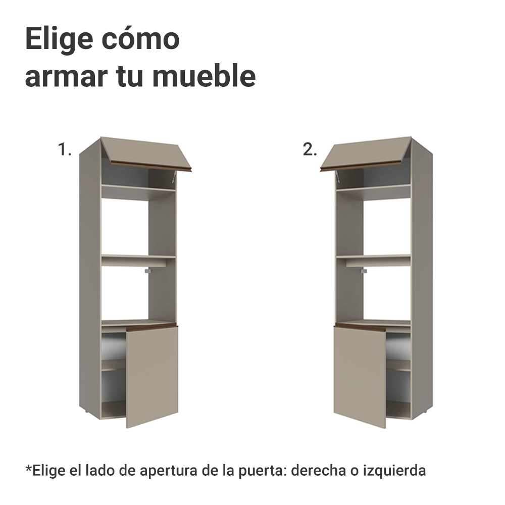 Mueble para Horno 60 cm 2 Puertas 2 Nichos Sin Patas NiceCrema
