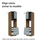 Mueble para Horno 60 cm 1 Puerta 3 Cajones Marrón/Gris Lux Madesa