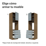 Mueble para Horno 60 cm 1 Puerta e 3 Cajones Marrón/Gris Lux Madesa