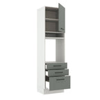 Mueble para Horno 60 cm 1 Puerta 3 Cajones Blanco/Gris Agata Madesa