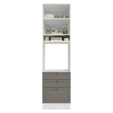 Mueble para Horno 60 cm 1 Puerta 3 Cajones Blanco/Gris Vik Madesa