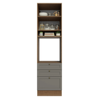 Mueble para Horno 60 x 52 cm 1 Puerta 3 Cajones Marrón/Gris Vik Madesa