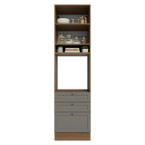 Mueble para Horno 60 cm 1 Puerta 3 Cajones Marrón/Gris Vik Madesa