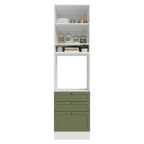 Mueble para Horno 60 x 52 cm 1 Puerta 3 Cajones Blanco/Verde Vik Madesa
