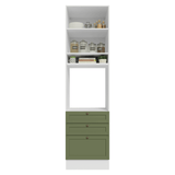 Mueble para Horno 60 cm 1 Puerta 3 Cajones Blanco/Verde Vik Madesa