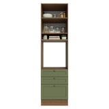 Mueble para Horno 60 cm 1 Puerta 3 Cajones Marrón/Verde Vik Madesa