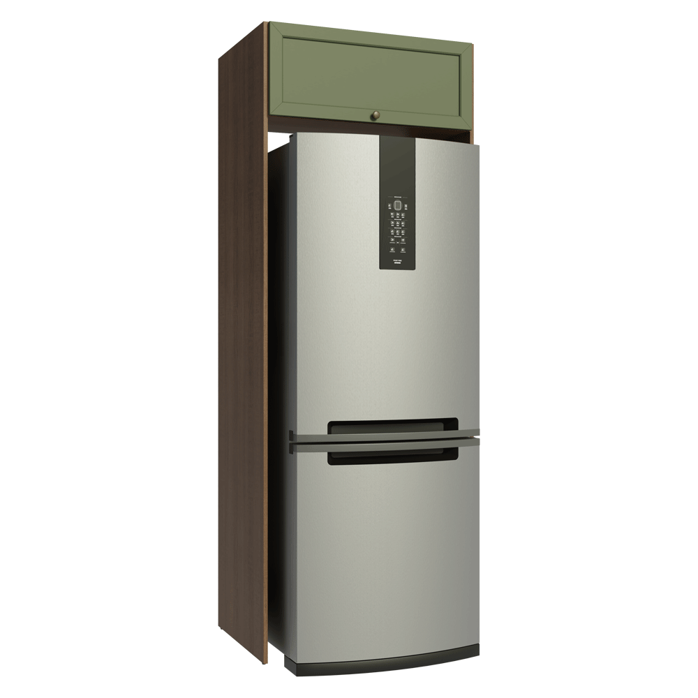 Mueble para Refrigerador 1 Puerta Basculanete Marrón/Verde Vik Madesa