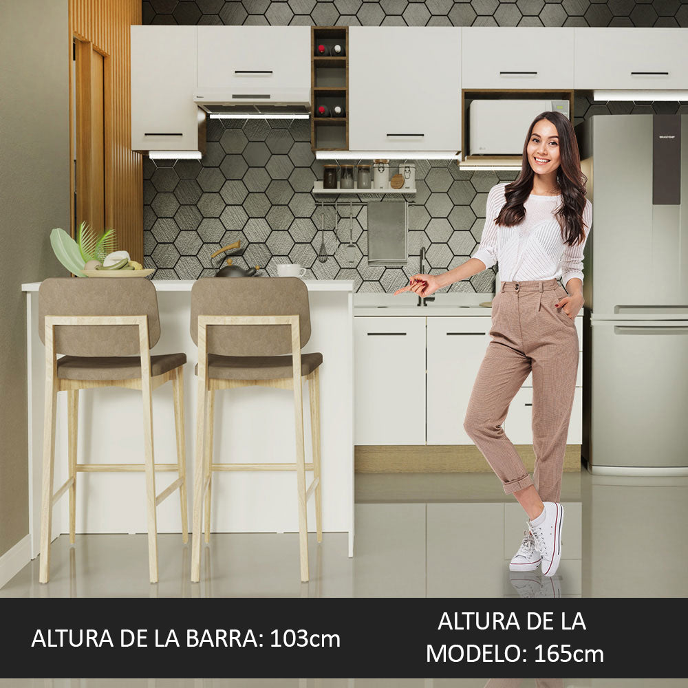 Isla de Cocina con Encimera 120 cm Blanco Madesa