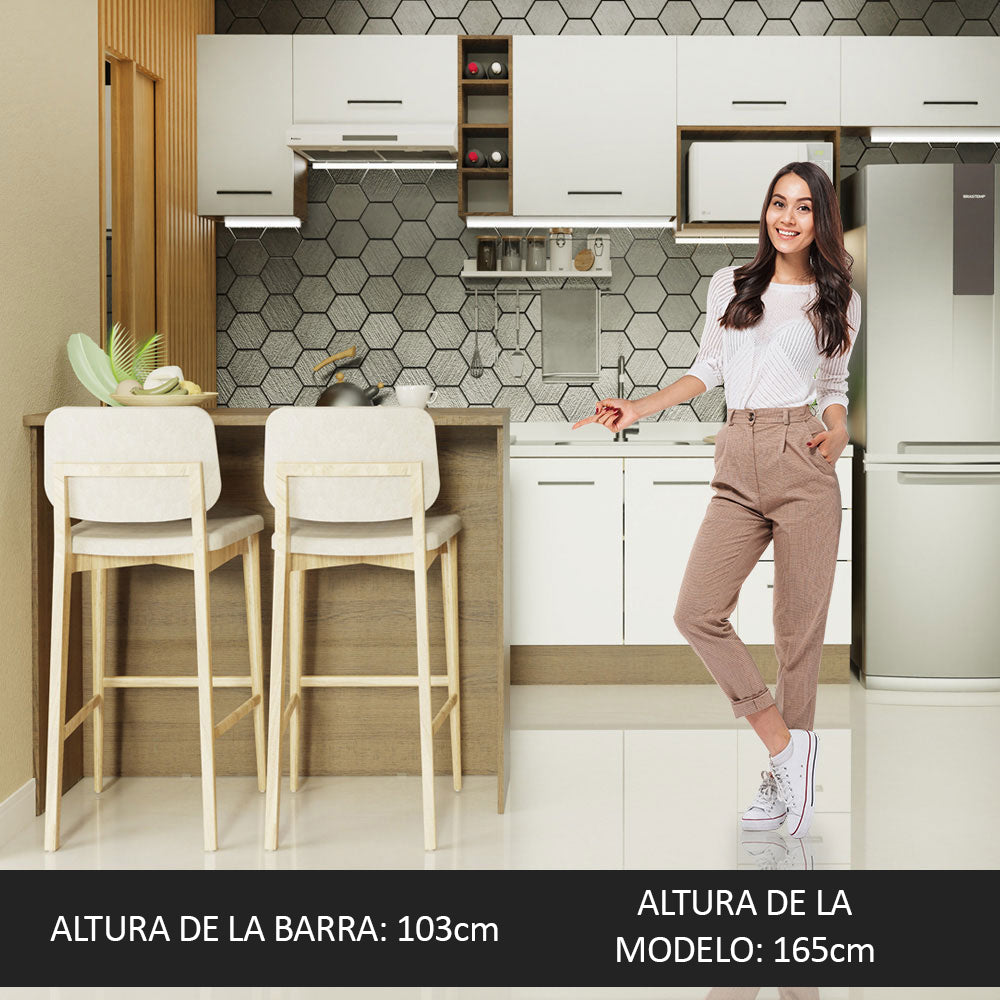 Isla de Cocina con Encimera 120 cm Marrón Madesa