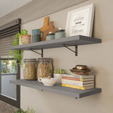 Kit 2 Repisas de Cocina 60 cm con Soporte Metálico Gris