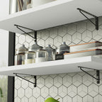 Kit 2 Repisas de Cocina 80 cm con Soporte Metálico Blanco Madesa