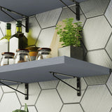 Kit 2 Repisas de Cocina 80 cm con Soporte Metálico Gris