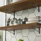 Kit 2 Repisas de Cocina 80 cm con Soporte Metálico Marrón Madesa