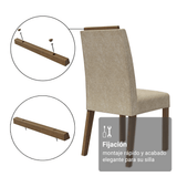 Kit de Respaldo para Silla Tapizada 4 Unidades Marrón Madesa