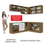 Cocina Integral Esquinera 389cm Marrón/Blanco Agata 01