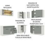 Cocina Integral Esquinera 389cm Blanco/Gris Agata 01